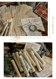 Vintage retro vivlio selida scrapbooking yliko charti set gia diakosmisi kai cheirotechnia.