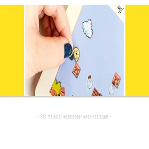 Cute cartoon journaling stickers waterproof PET material decorative diary sticky notes 4pcs