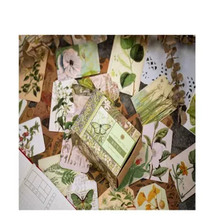 Vintage botanical stationery sticker tag set creative journaling decorative craft paper cards