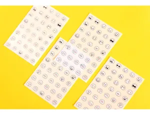 Cute emoji planner stickers set, funny cartoon decorative diary stickers for journaling crafts.