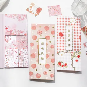 Roze schattige sticky notes set esthetische memo blokken dagboek briefpapier set