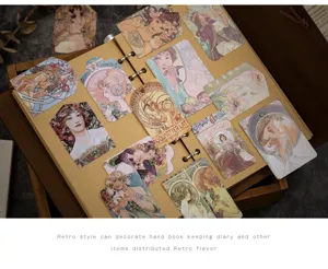 Vintage art nouveau style paper bookmarks and decorative tags for diary and journal.