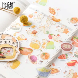 Carino set di adesivi washi decorativi con gatti per diario fai-da-te, stile fresco e creativo.