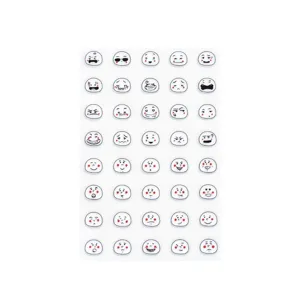 Cute cartoon expression sticker sheet for journaling and scrapbooking, funny memo diary decoration.