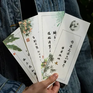 Papel de Carta Clásico de Estilo Chino Hojas de Papel Texturizado Elegante Tinta Flores Caligrafía Poesía Bloc de Notas