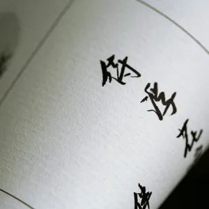 Papel de carta texturizado de estilo chino antiguo con elegante diseño de caligrafía.
