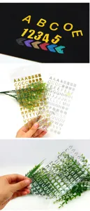 Gold and silver foil letter number stickers DIY scrapbooking decorative sticker sheet