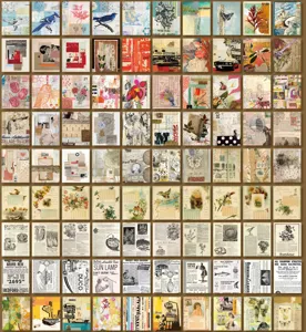 Vintage scrapbook paper collage material pack retro journaling decorative paper supply