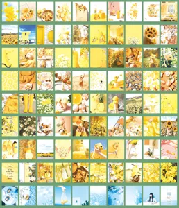 Aesthetic yellow journal collage paper backing notes retro stationery decorative material supplies