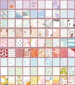 Decorative journal paper set vintage stationery scrapbook background DIY materials cute aesthetic cards