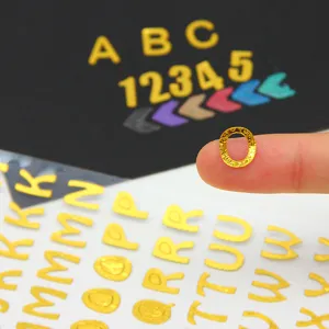 Gold Silver Foil Number Letter Stickers Laser Adhesive Decals For DIY Scrapbooking Album Journal Diary Office Craft Supplies