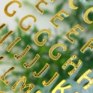 Gold foil letter stickers DIY scrapbooking diary decorative alphabet stickers labels