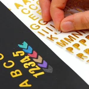 Gold silver foil alphabet number stickers DIY journal scrapbooking decorative sticker set