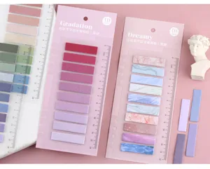 Bunte Gradienten Notizzettel Set asthetische Memo Pads mit Lineal fur Tagebuch Kunst