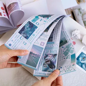 Libro di Adesivi in Carta Artistica Vintage Per Scrapbooking Diario Fai da Te Collage Materiale Fresco Minimalista Tipografia Decorativo Tampone Adesivo per Artigianato