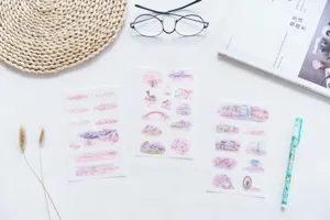 Cute cartoon romantic cherry blossom decorative stickers for journaling diary and photo album