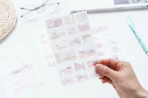 Cute cherry blossom decorative stickers for journaling scrapbooking albums, 6 sheets included.