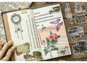 Vintage Washi αυτοκόλλητο πακέτο για DIY ημερολόγιο scrapbooking, διακοσμητικά είδη.