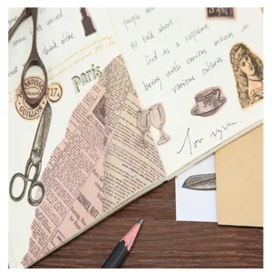 Conjunto de pegatinas washi vintage periódico estético diario scrapbooking decoración DIY