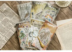 Vintage Washi αυτοκόλλητα για ημερολόγιο, scrapbooking και διακοσμητικά έργα DIY.