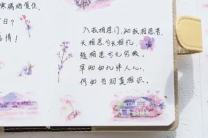 Cute cherry blossom decorative stickers for journal diary album crafting and scrapbooking.