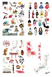 Juego de pegatinas washi estilo japonés, bonita decoración de diario DIY Tokyo Story.