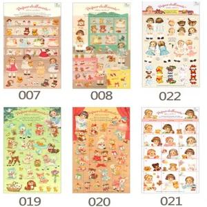 Sweet Cartoon Paper Doll Transparent Sticker Cute Girl Animal Printed Deco Stickers For Journal Scrapbook Diary Album Decoration Stationery