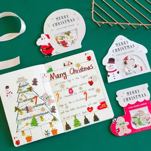 Weihnachtsaufkleber Packung fuer Tagebuch DIY dekorative Sticker Set mit niedlichen Motiven.