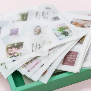 Διαφανές χαρτί scrapbooking ημερολόγιο αυτοκόλλητο σετ διακοσμητικό DIY κολάζ vintage