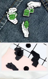 Kreative Hand Design Emaille Pin Set, niedliche Tasse Teeblatt Legierung Brosche Dekor.
