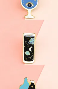 Cute starry sky enamel pins set, creative constellation and planet metal badges for backpack clothes