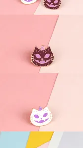 Halloween cat pumpkin enamel pin cute cartoon metal badge for cute backpack decoration