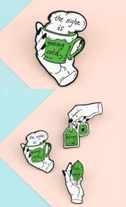 Kreative Hand Tee Thema Emaille Pin Legierung Brosche Zubehör Detailansicht