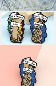 Cute enamel pin badge creative design metal brooch lapel pin for jacket bag clothing