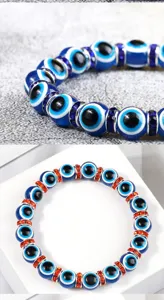 Modieuze Boze Oog Kristal Kralen Armband 10mm Elastische Strass Bangle Yoga Sieraden