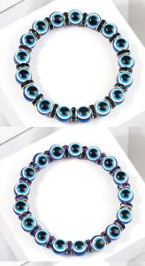 Mode boze oog kraal armband 10mm kristal stretch yoga sieraden bedel armband