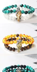 Multi-layer beaded bracelet with magnetic hand clasps, stylish fashion jewelry accessory.