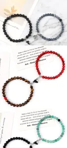 Ensemble de bracelets de couple en perles magnétiques avec fermoir cœur, bijoux élastiques.
