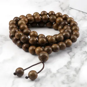 Wooden beaded bracelet multi-layer wood prayer beads necklace Chinese style unisex fashion jewelry