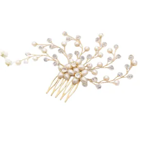 Bruid parel kristal haar kam huwelijk bloem haaraccessoire vrouwen hoofdaanzicht mooi