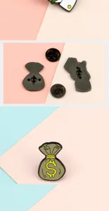 Niedliche Dollar Geldbeutel Emaillernadel kreative Cartoon Brosche fuer Kleidung Tasche