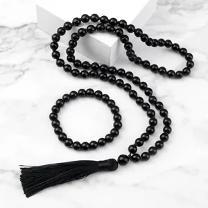 Set retro mavro koli kai vrahioli me fousanta gia gynaikes kompsos design fashion main