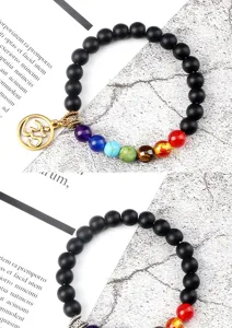 Chakra kraal armband met gouden om hanger yoga meditatie sieraden voor heren en dames