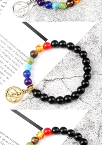 Heren dames chakra kralen armband met om symbool hanger mode grensoverschrijdende sieraden