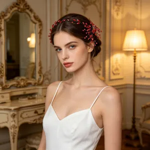 Rhinestone Vine Hair Band Fashion Handmade Alloy Crystal Headband Wavy Braided Headpiece Wedding Party Accessories For Women