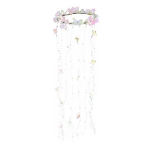 Handmade butterfly flower garland imitation pearl hair band bridal wedding hair accessories