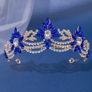 Eleganter Legierung Strass Hochzeit Krone Braut Tiara Floral Kopfschmuck Barock Haarbänder Für Frauen Geburtstag Party Geschenk Haarschmuck