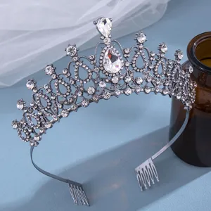 European style bridal rhinestone tiara hair comb headband for wedding party hair accessories