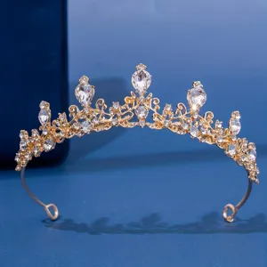 Mariage or strass diadème couronne reine mariage accessoire cheveux cristal pour femme