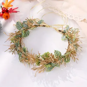 Forest style artificial flower wreath hair accessory holiday party photo headband for women
